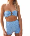 Montce Micro Bike Short In Wave Repeat In Blue