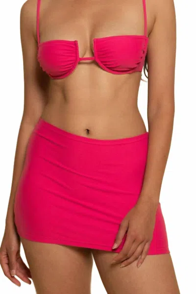 Montce Micro Cover-up Skirt In Raspberry In Animal Print