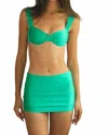 Montce Micro Mini Skirt In Emerald Shimmer In Green
