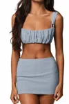 Montce Micro Mini Skirt In Light Denim In Blue