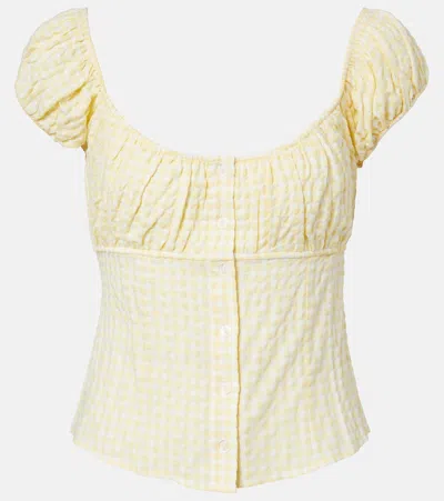 Montce Millie Gingham Top In Yellow