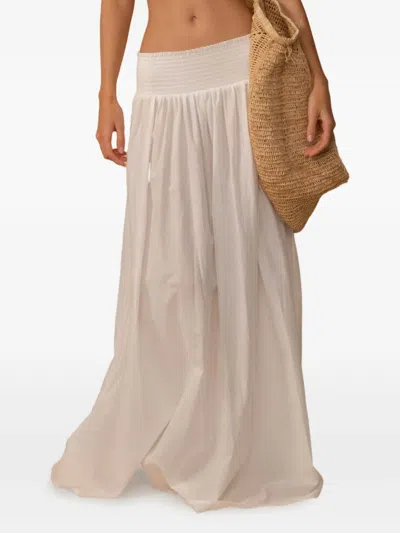 Montce Millie Shirred Maxi Skirt In Neutral