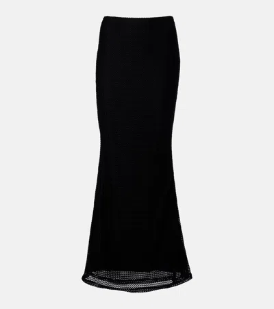 Montce Natalia Crochet Maxi Skirt In Black