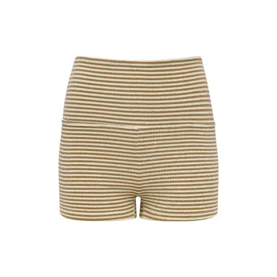 Montce Neutral Stripe Micro Bike Short In Multi