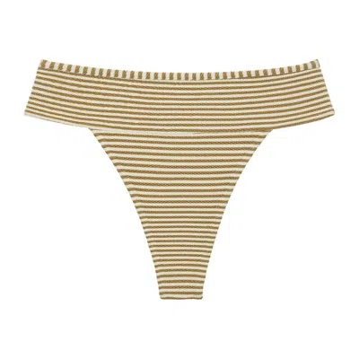 Montce Neutral Stripe Tamarindo Binded Bikini Bottom In Multi