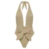 Montce Neutral Stripe Tropez Tie-up One-piece