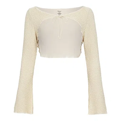 Montce Oat Texture Nia Long Sleeve Top In Neutral