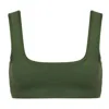 Montce Allie Bikini Top In Olive Micro Scrunch In Green