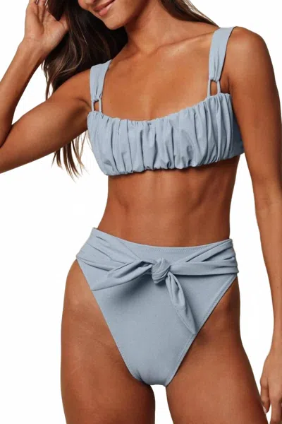 Montce Paula Tie-up Bikini Bottom In Light Denim In Blue