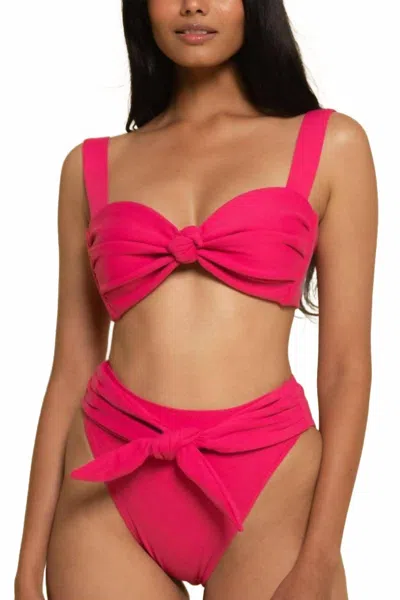 Montce Paula Tie-up Bikini Bottom In Raspberry In Pink