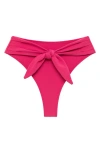 Montce Paula Waist Tie Bikini Bottoms In Raspberry