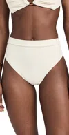 Montce Tamarindo Rib High Cut Bikini Bottoms In Cream Rib