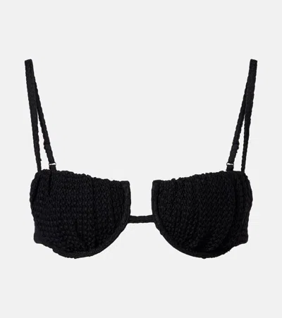 Montce Petal Bikini Top In Black