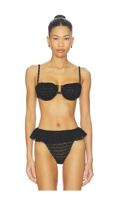 Montce Petal Bikini Top In Black