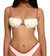 Montce Petal Bikini Top In Cream Raspberry Binded In Neutral