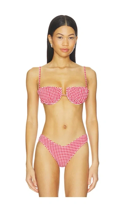 Montce Petal Bikini Top In Red