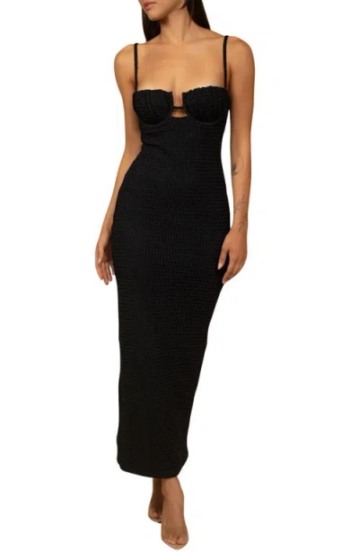 Montce Petal Crochet Cover-up Maxi Dress In Gray