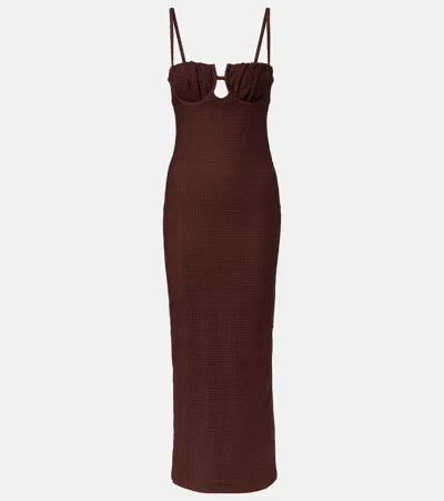 Montce X Revolve Petal Long Slip Dress In Brown