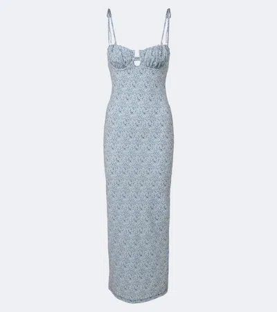 Montce Petal Floral Maxi Dress In Blue