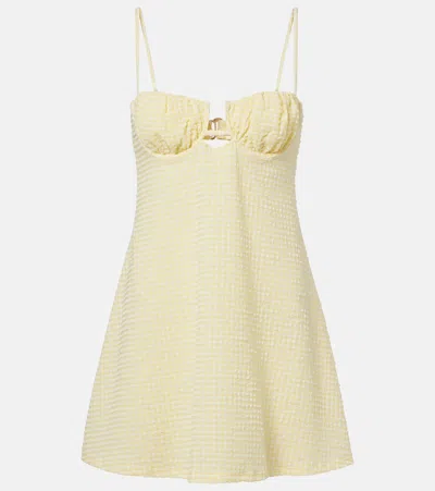 Montce Petal Gingham Minidress In Yellow