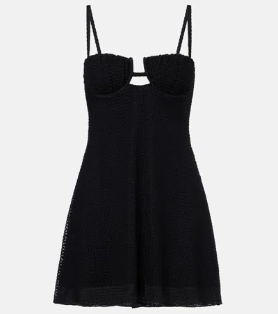 Montce Petal Knitted Minidress In Black