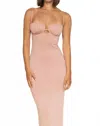 Montce Petal Long Slip Dress In Prima Pink Sparkle In Pink