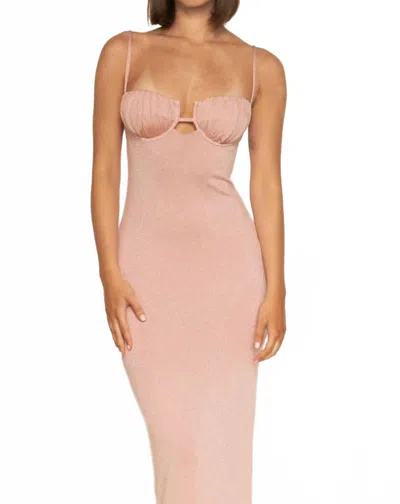 Montce Petal Long Slip Dress In Prima Pink Sparkle