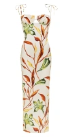 MONTCE PETAL LONG SLIP DRESS ROOTED FLORAL