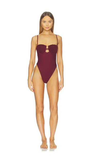 Montce Petal One Piece In Burgundy