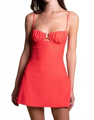 Montce Petal Short Slip Dress In Cherry In Red