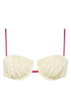 Montce Petal Underwire Bikini Top In Cream Raspberry Binded