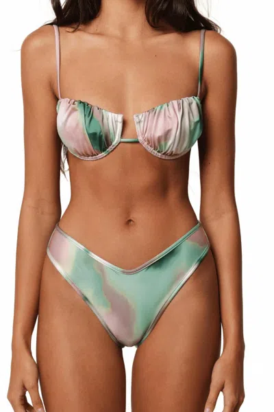 Montce Petal Underwire Demi Bikini Top In Silk Dye In Multi