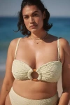 Montce Plus Avocado Floral Tori Ties Bandeau Bikini Top
