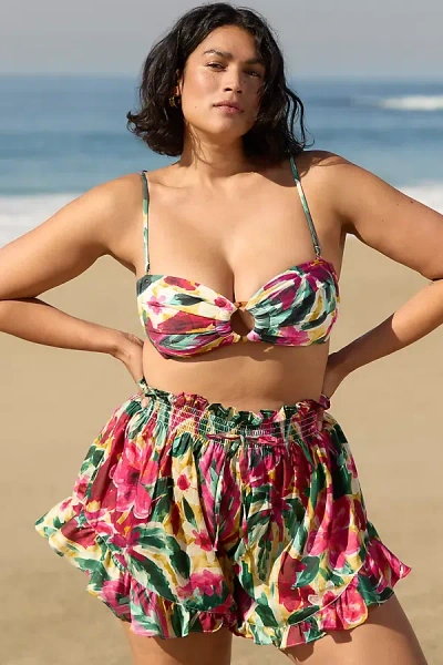 Montce Plus Isla Floral Boho Shorts In Pink