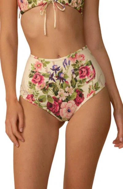 Montce Polly Floral High Waist Bikini Bottoms In Multi