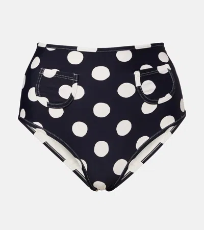 Montce Polly Polka-dot Bikini Bottoms In Black
