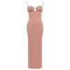 Montce Prima Pink Sparkle Petal Long Slip Dress