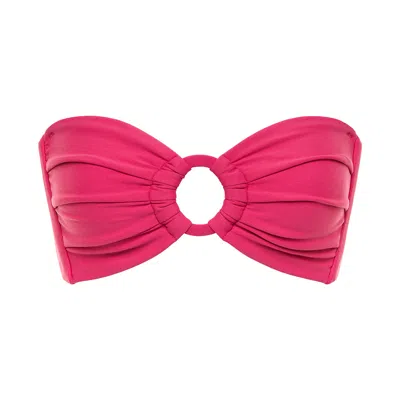 Montce Raspberry Tori Ties Bandeau Bikini Top In Pink