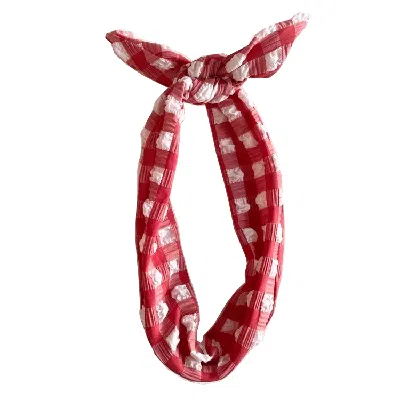 Montce Red Gingham Headband In Multi