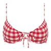 MONTCE RED GINGHAM LUCY BIKINI TOP