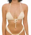 Montce Rib Euro Bow Bikini Top In Buttercream Rib In White