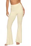 Montce Rib Flair Pants In Buttercream In White