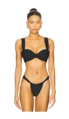 Montce Ribbon Hayden Bikini Top In Black