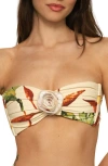 Montce Rooted Floral Rosa Bandeau Bikini Top In Multi