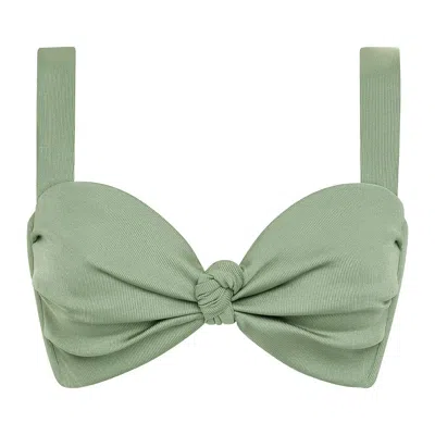 Montce Sage Green Rib Hayden Bikini Top In Multi