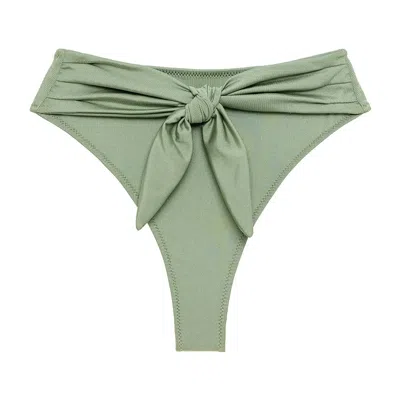 Montce Sage Green Rib Paula Tie-up Bikini Bottom