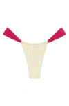 Montce Sandra Bikini Bottoms In Cream Raspberry Binded