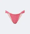 Montce Sandra Gingham Bikini Bottoms In Red