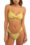 Montce Sandra Low Rise Bikini Bottom In Limon Sparkle In Green