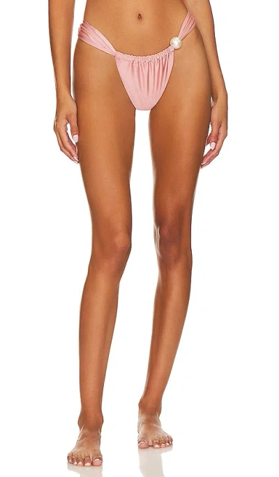 Montce Sandra Pearl Bikini Bottom In Satin Rose In Multi